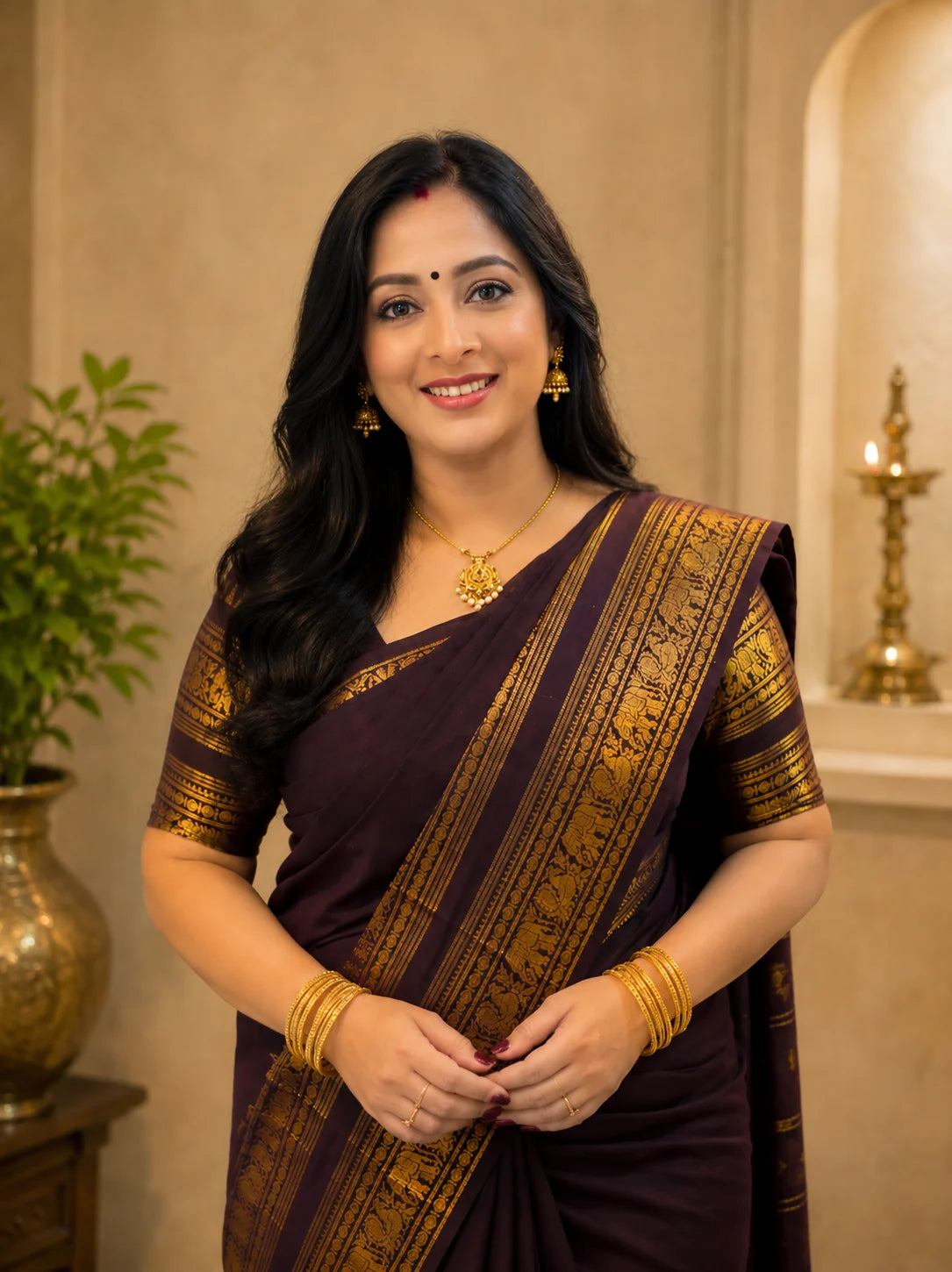 Dark Chocolate Silk Saree