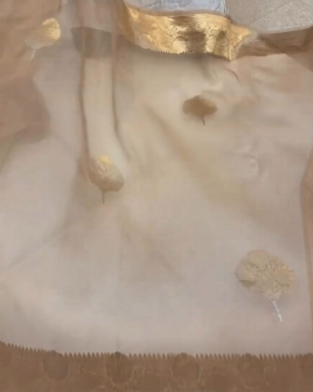 Gold Organza Silk Saree