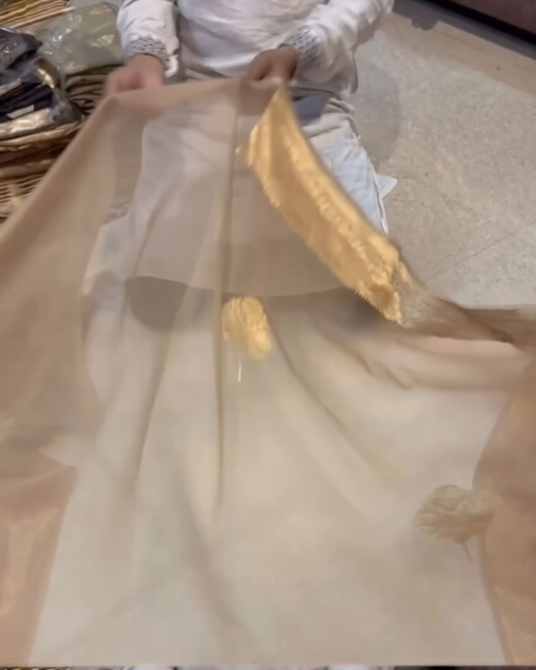 Gold Organza Silk Saree