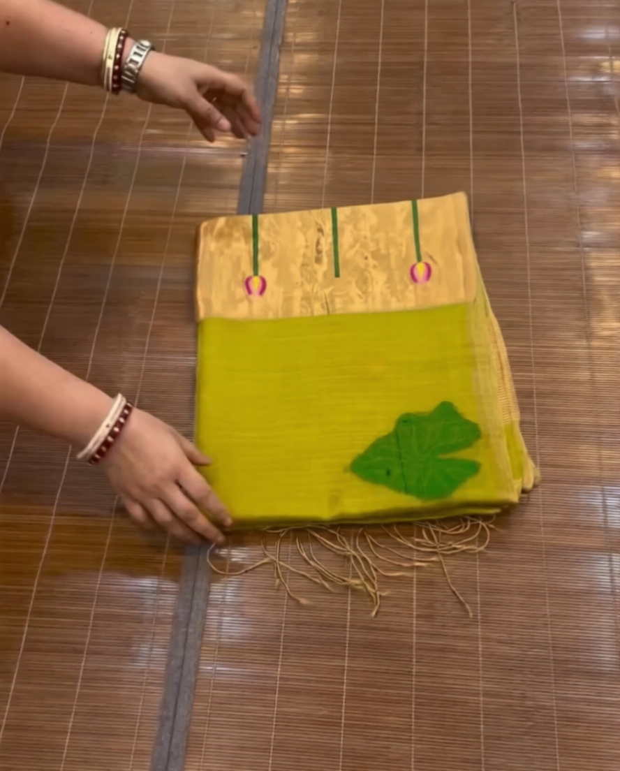 Parrot Green Saree
