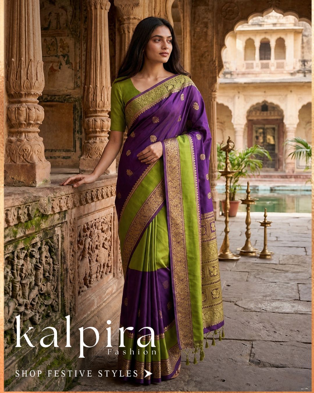 Vibrant Parrot Weave Saree