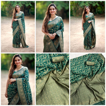 Organic Banarasi Wedding Saree – Lightweight &amp; Breathable