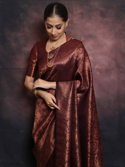 Organic Banarasi Wedding Saree – Lightweight &amp; Breathable