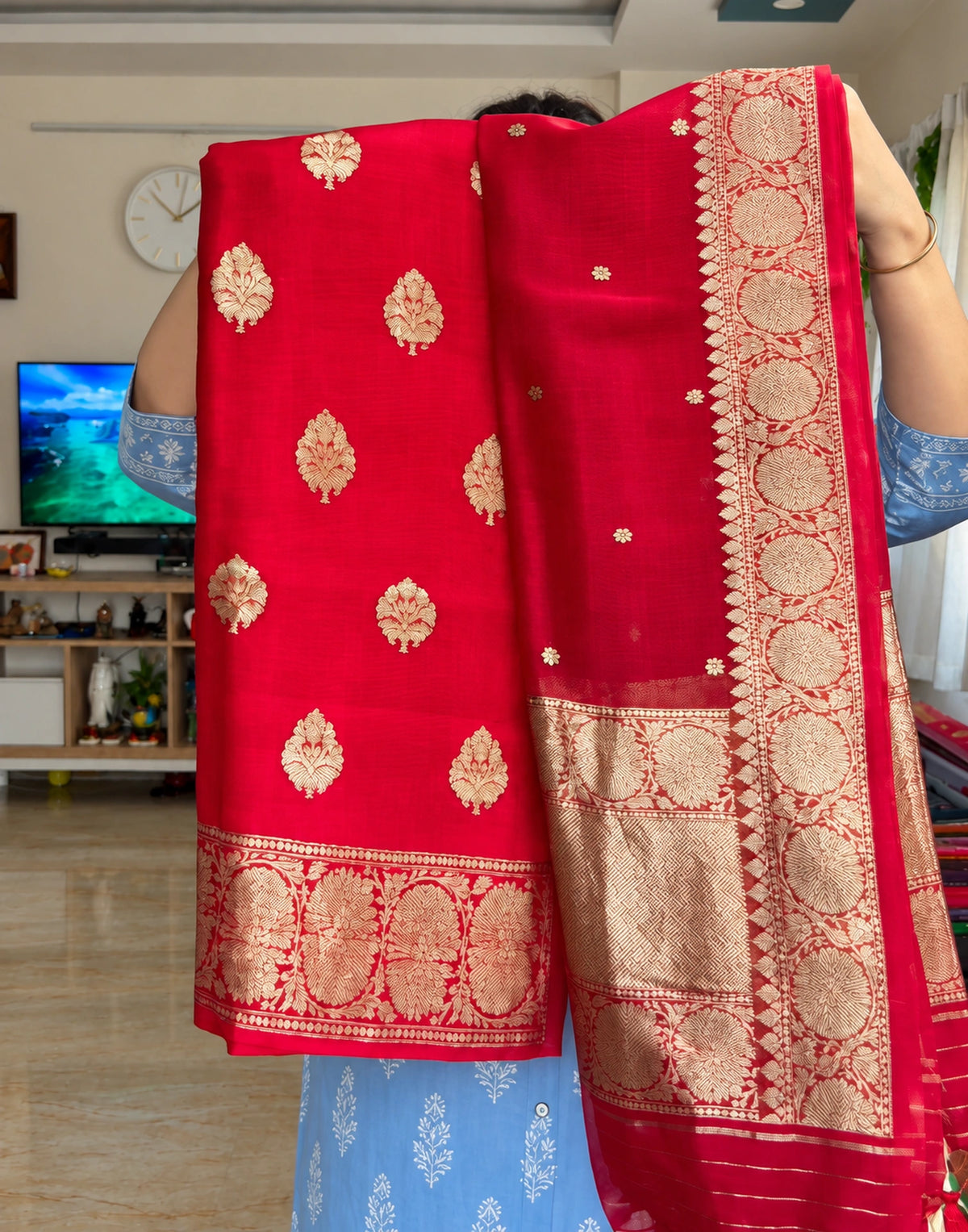 Cherry Weave Zari Suit Set