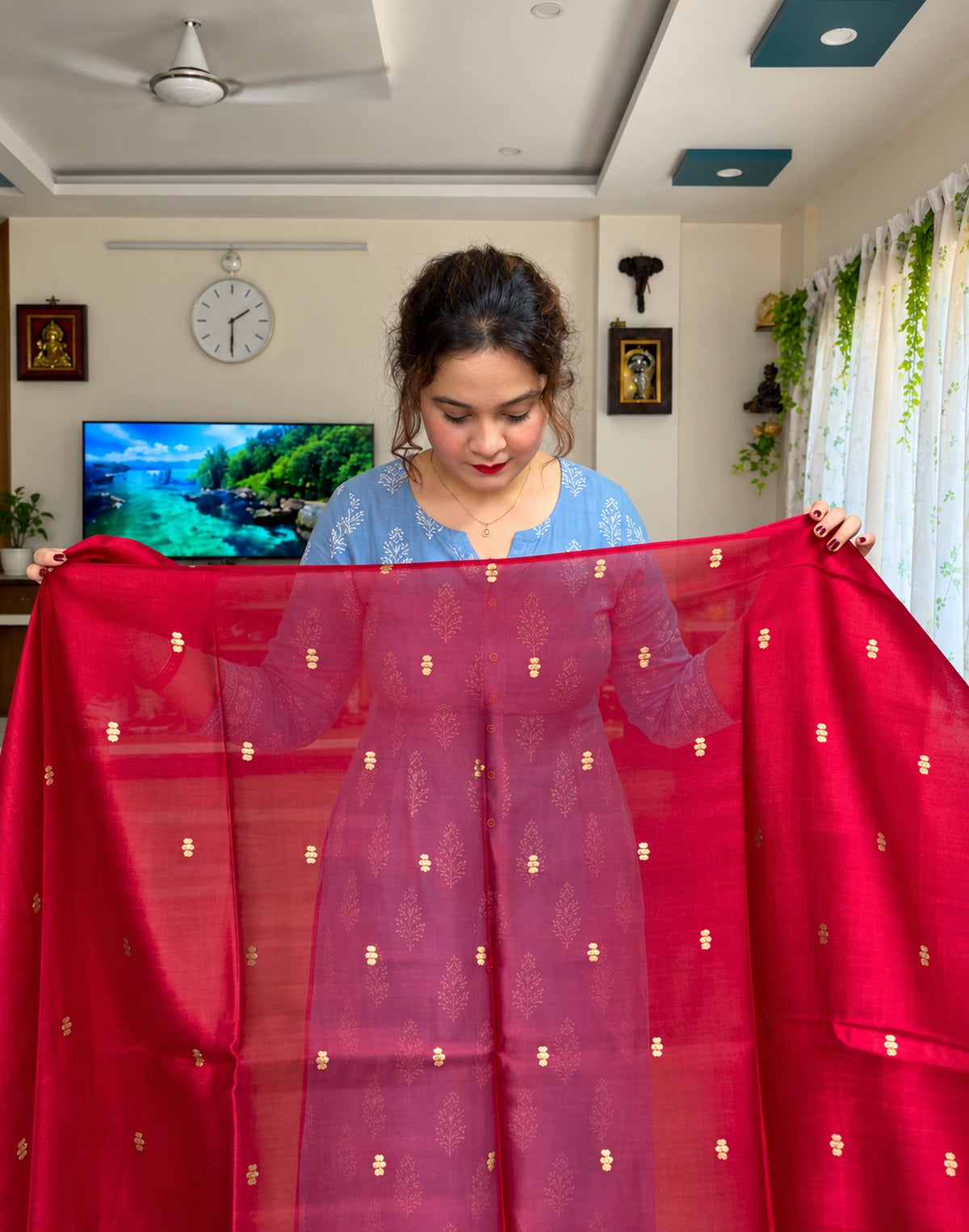Cherry Weave Zari Suit Set