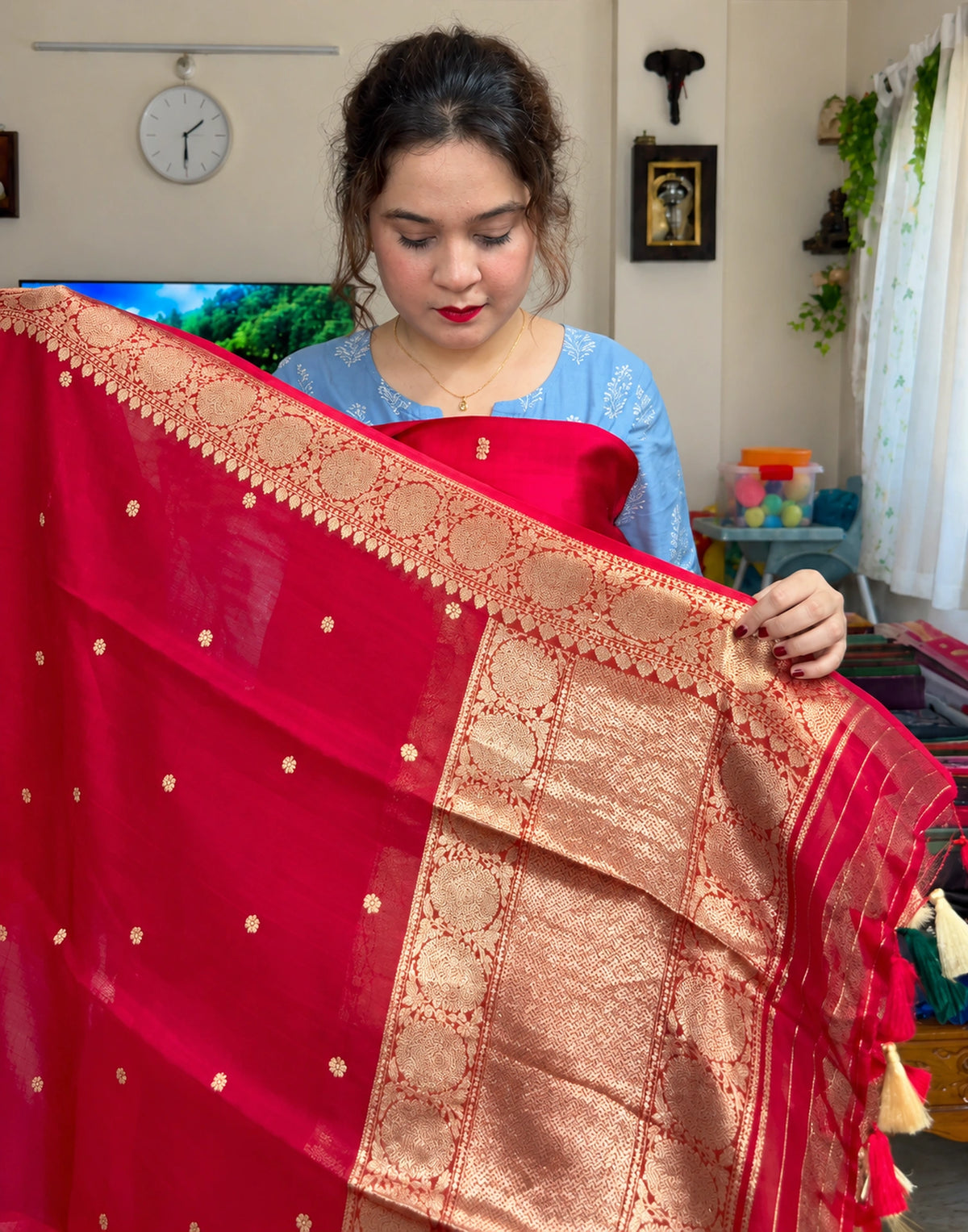 Cherry Weave Zari Suit Set