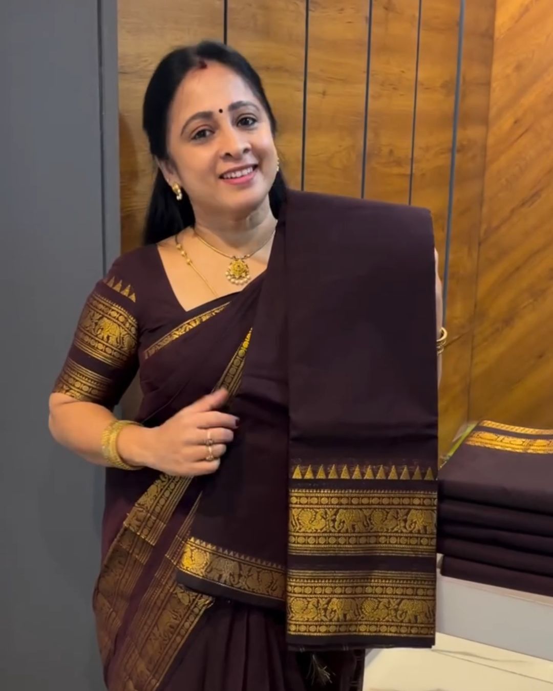 Dark Chocolate Silk Saree