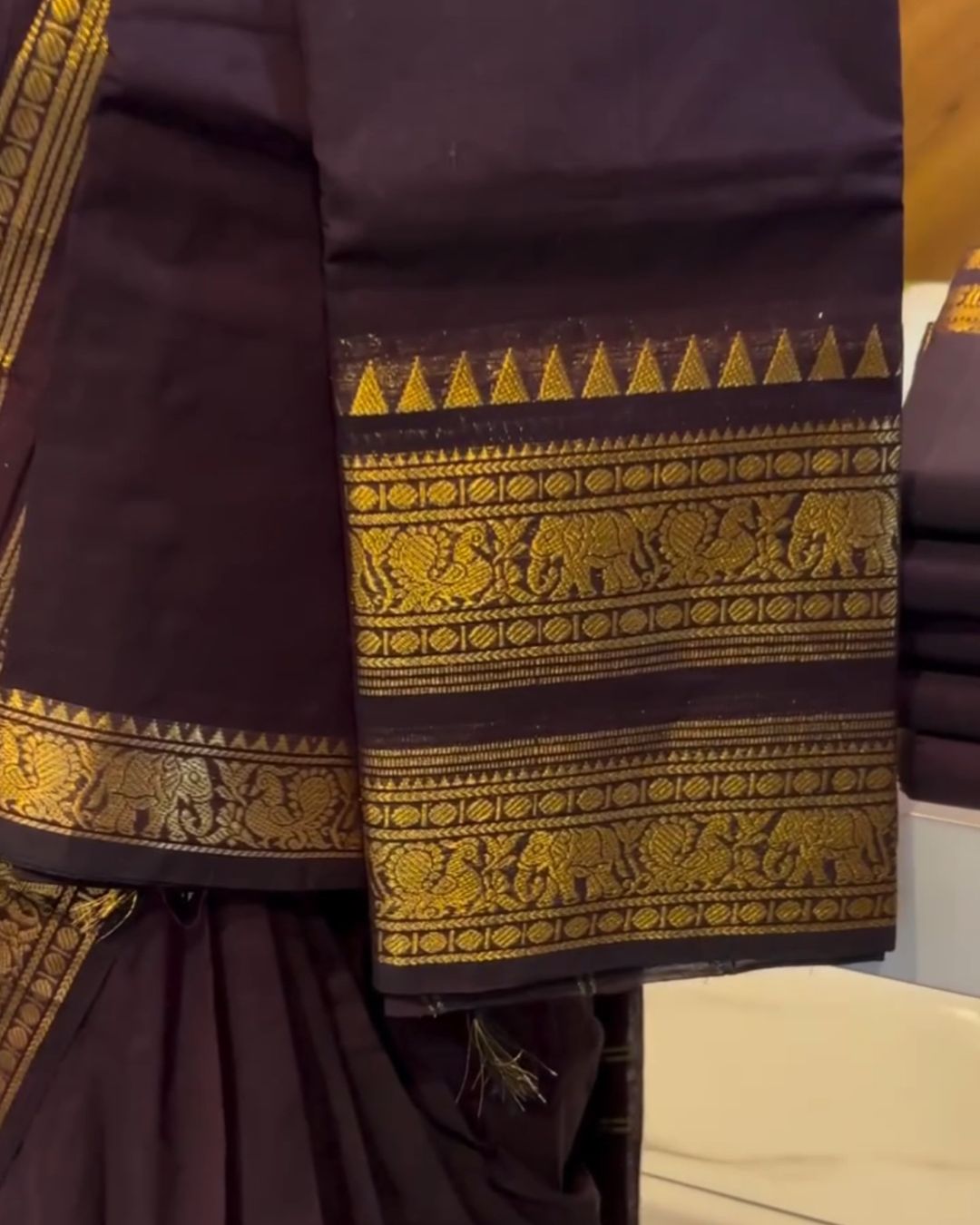 Dark Chocolate Silk Saree