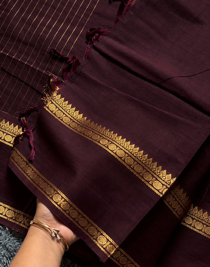 Dark Chocolate Silk Saree