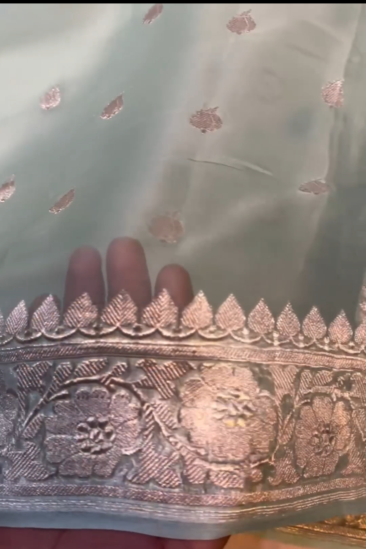 Light Sea Green Silk Zari Saree