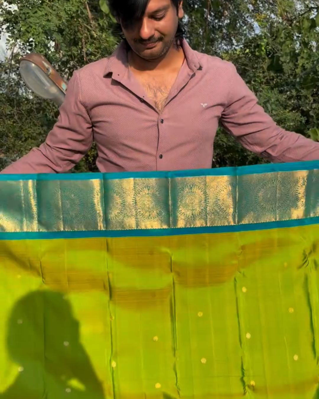Neon Banarasi Silk Saree