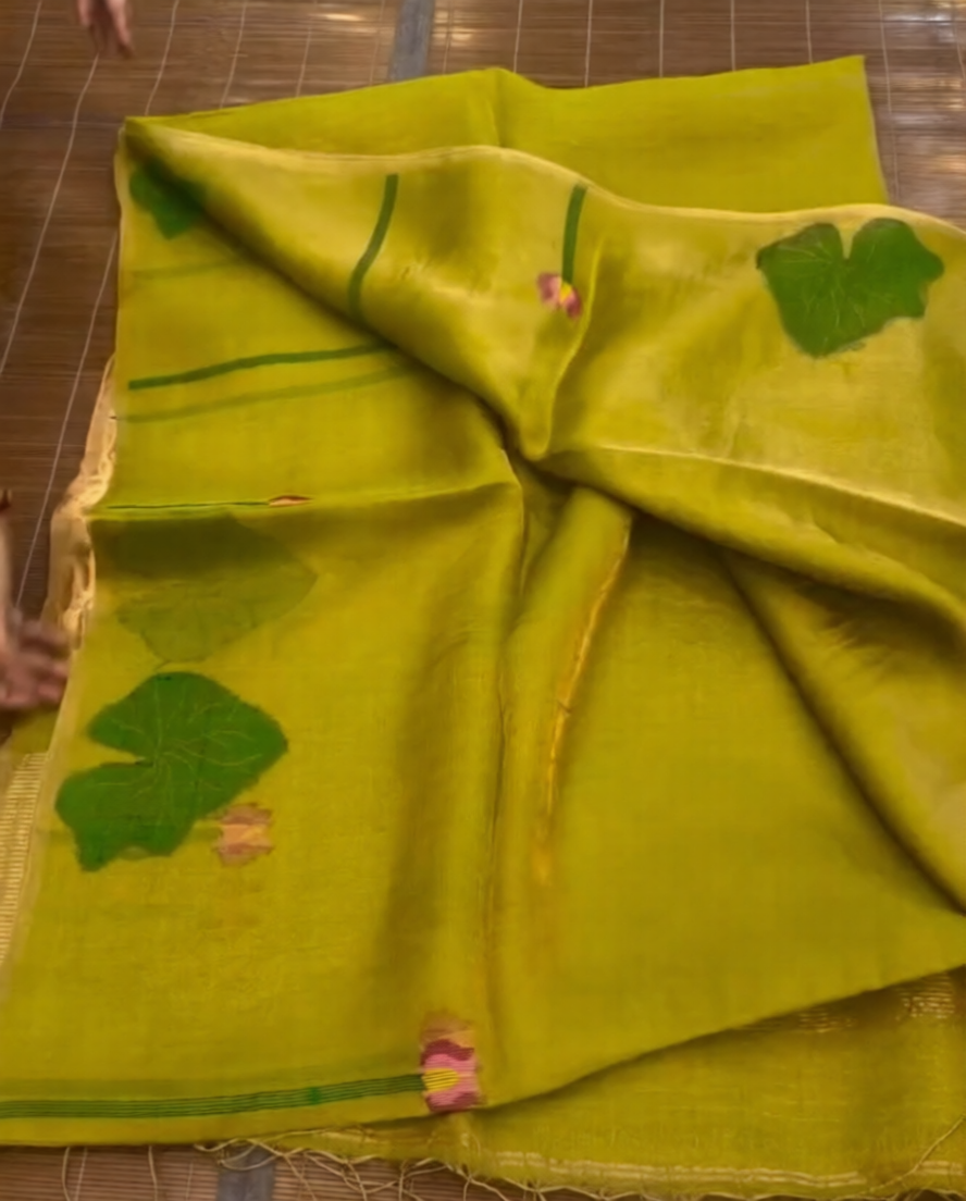Parrot Green Saree