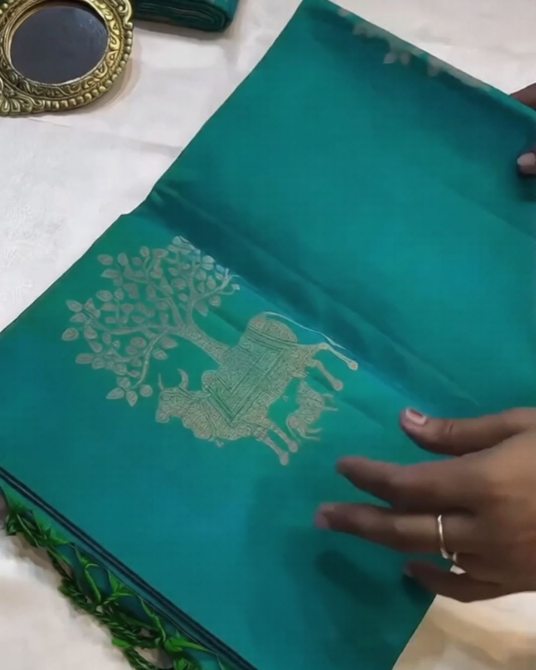 Peacock Forest Silk Saree