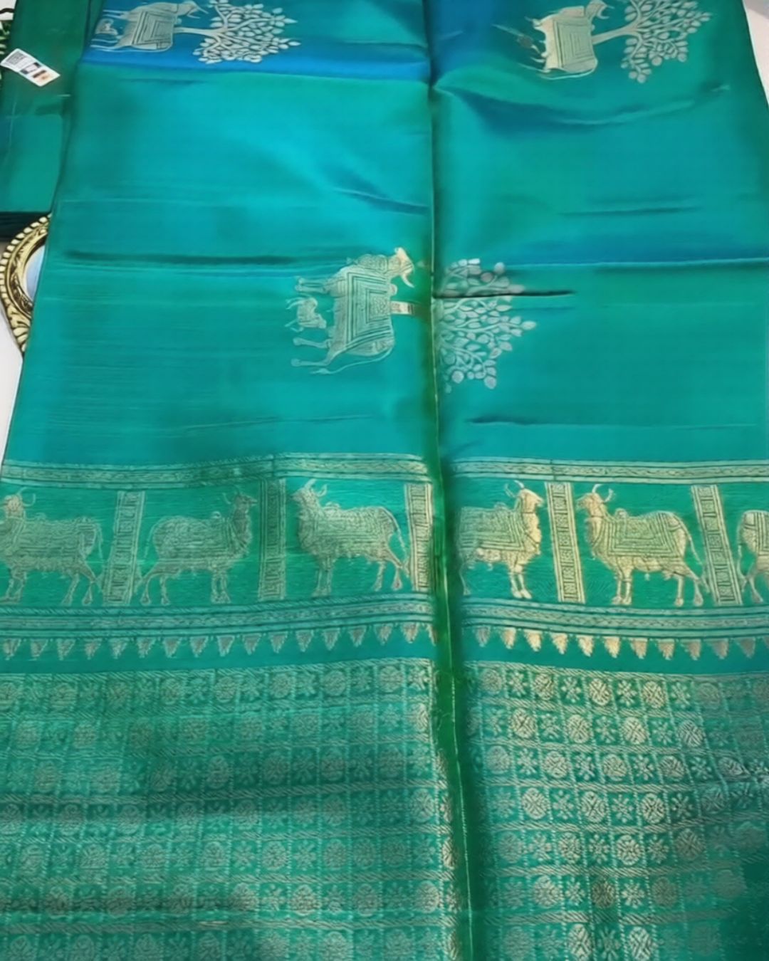 Peacock Forest Silk Saree