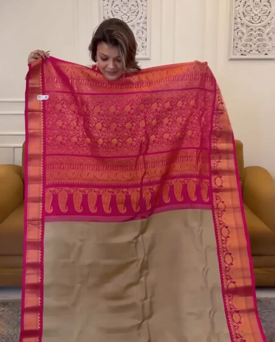 Sage Green Gadwal Saree