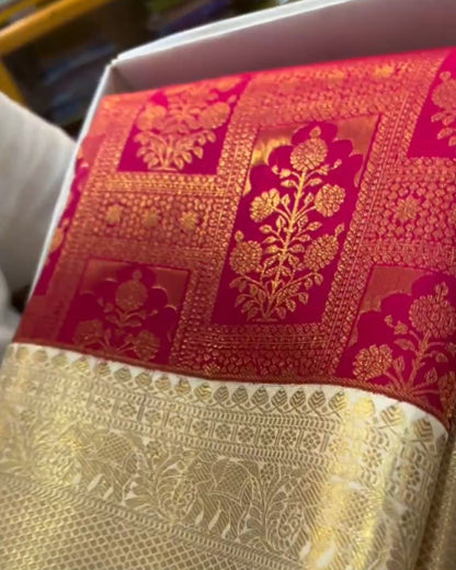 Vaira Oosi Pink Silk Saree