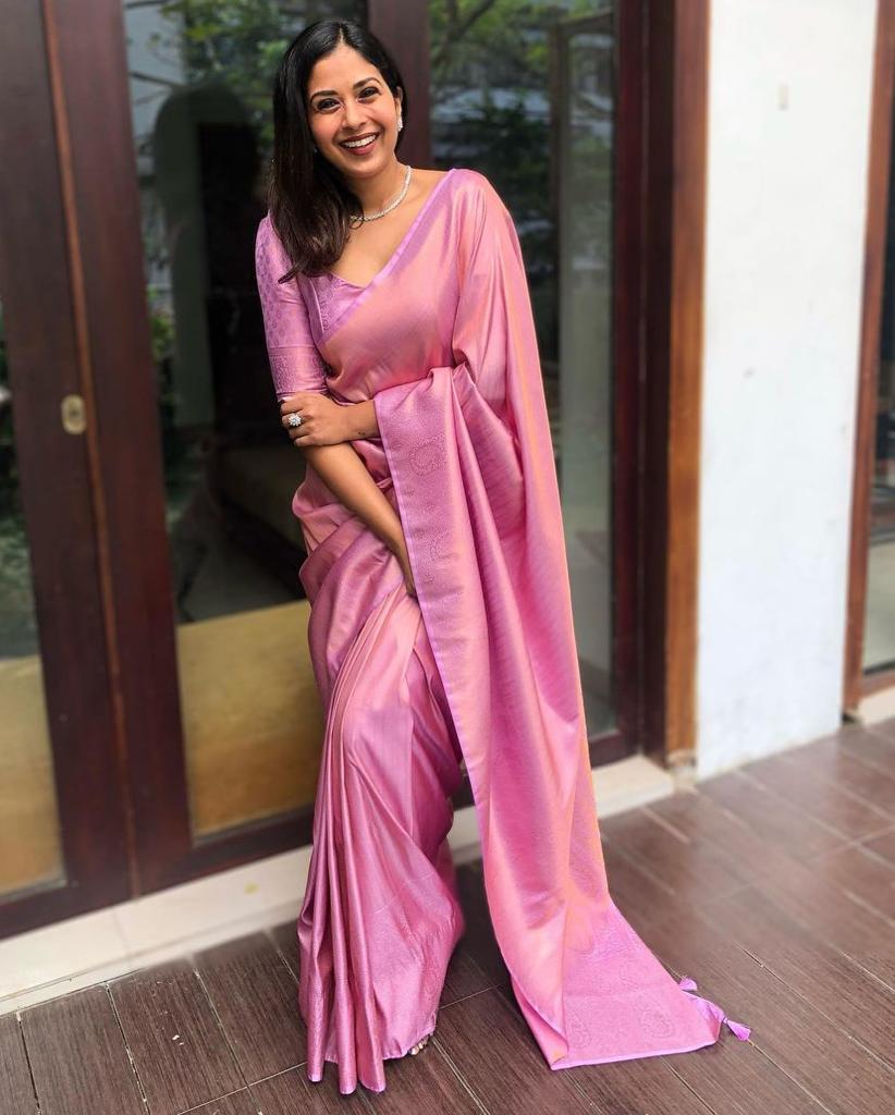 Copper Gold Silk Saree with Maroon Contrast Border