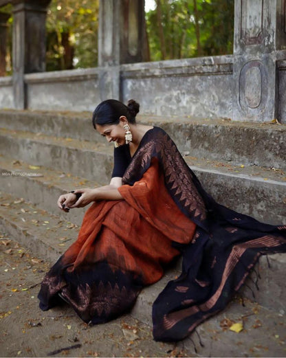 Lilan Soft Cotton Saree with Rich Weaving Blouse
