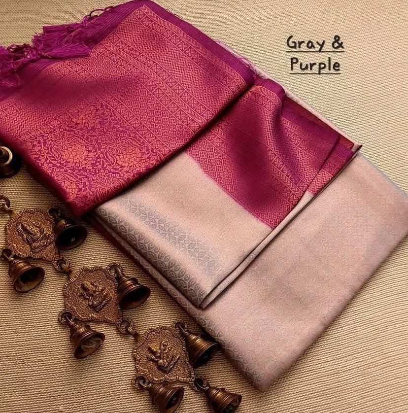 Elegant Pink &amp; Black Soft Silk Saree with Rich Woven Pallu