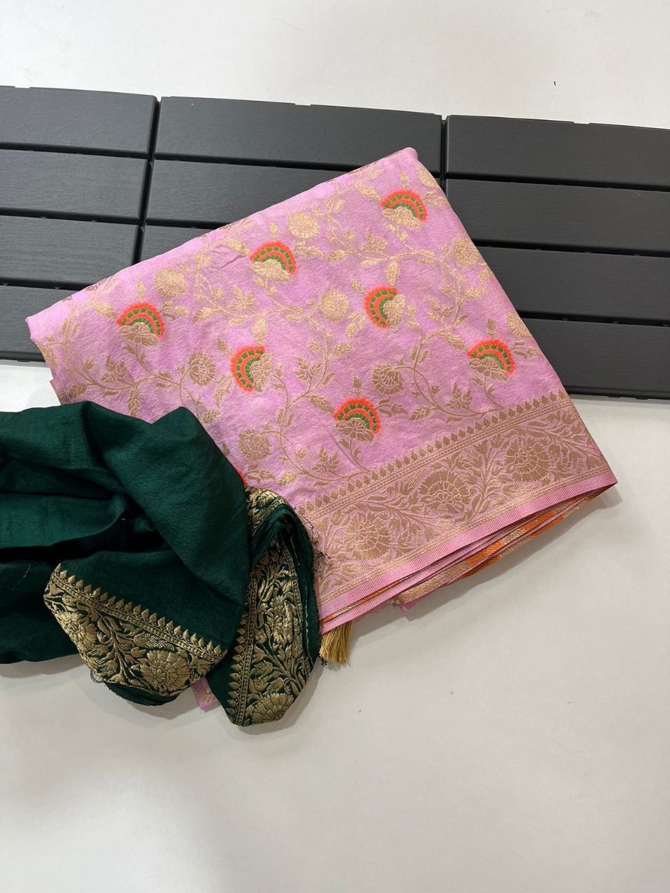 Pure Soft Khadi Georgette Silk Saree with Zari &amp; Meenakari Work – LC-59