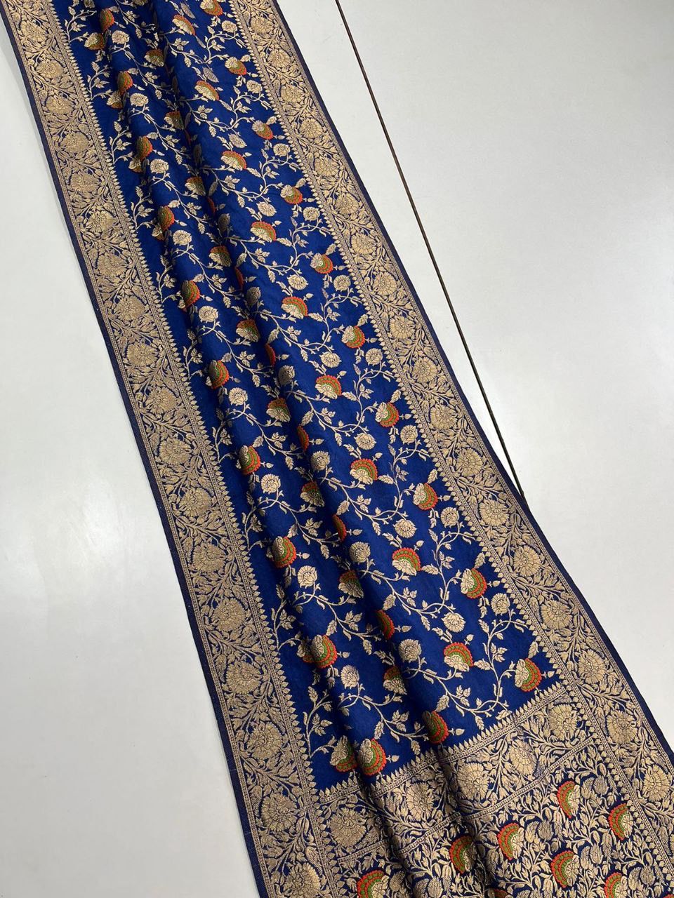 Pure Soft Khadi Georgette Silk Saree with Zari &amp; Meenakari Work – LC-59