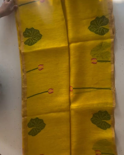 Yellow Kamalam Silk Saree