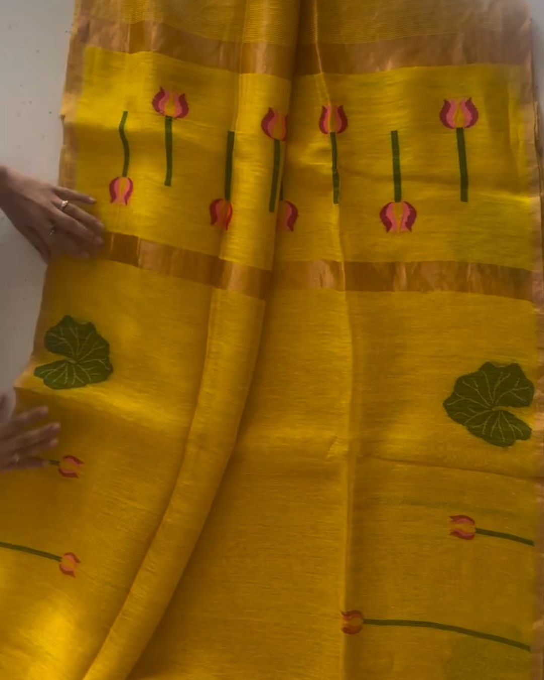 Yellow Kamalam Silk Saree