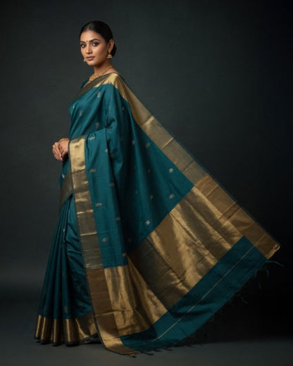 Mughal Mint Silk Saree
