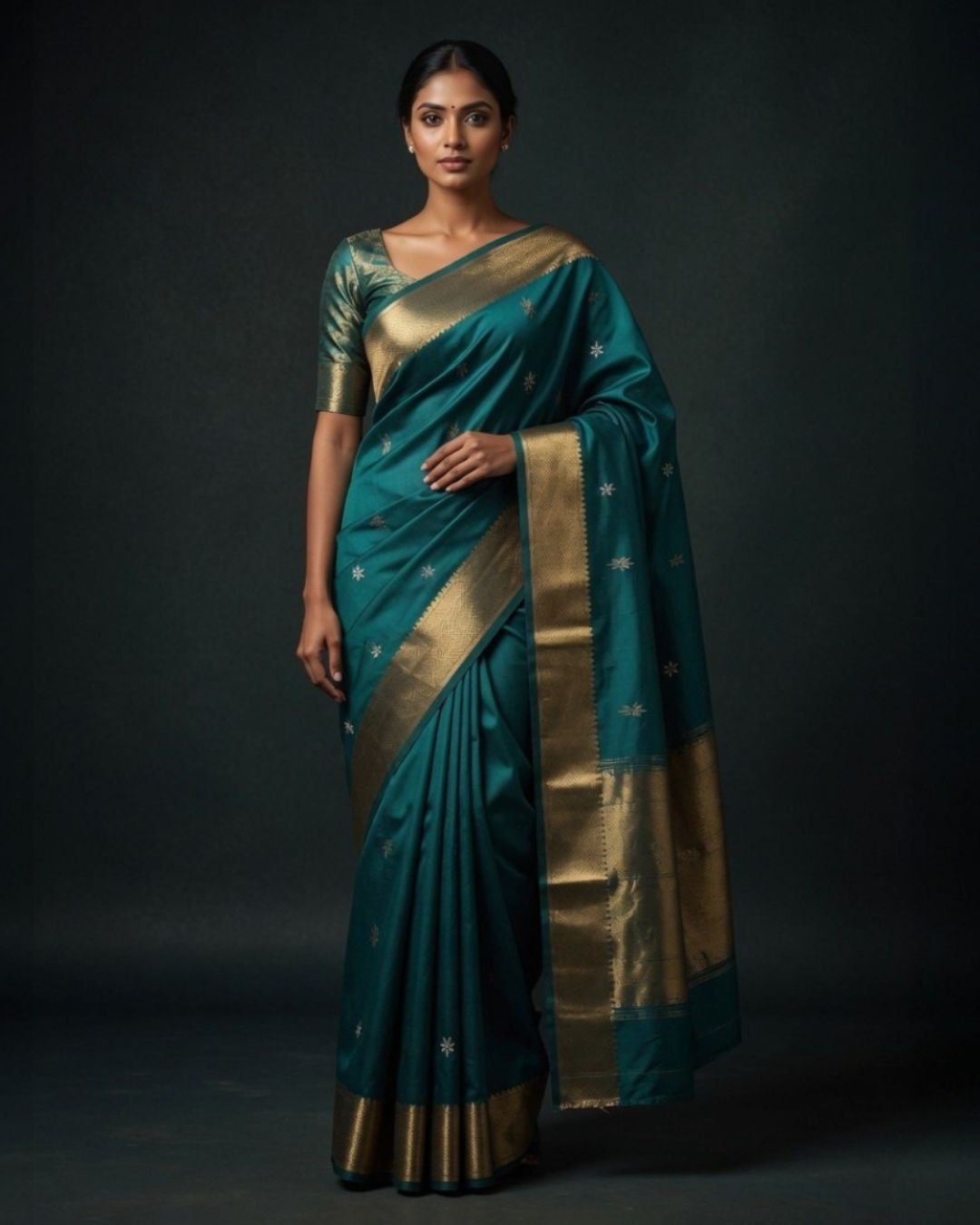 Mughal Mint Silk Saree