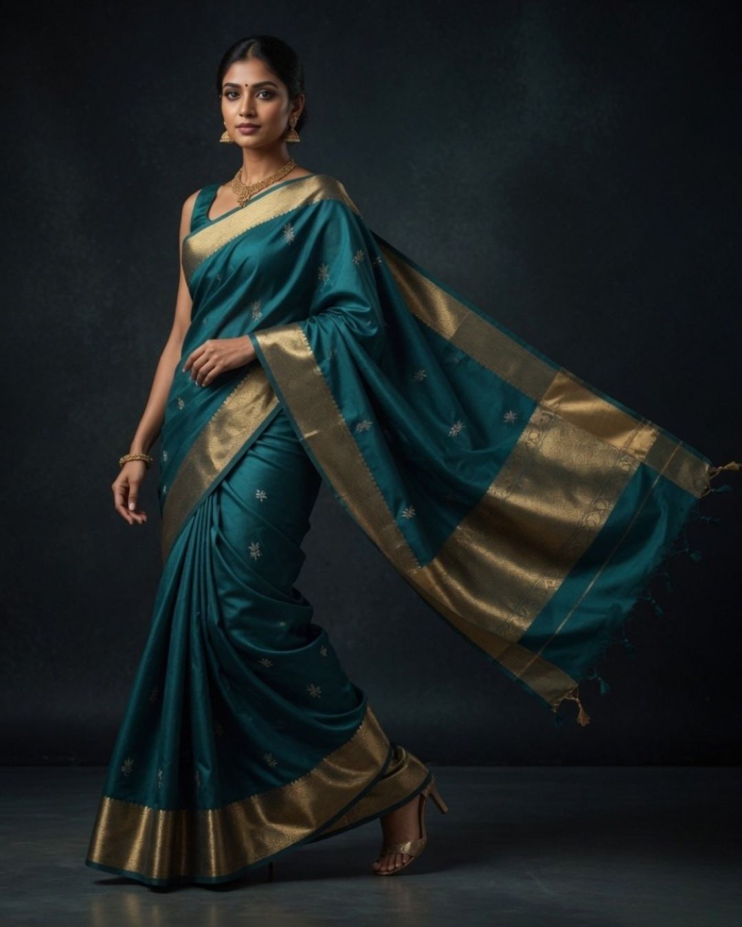 Mughal Mint Silk Saree