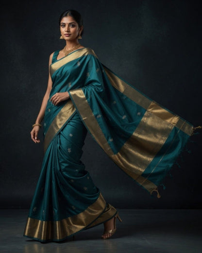 Mughal Mint Silk Saree