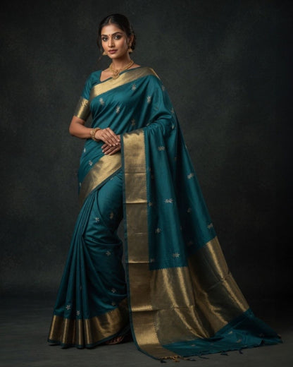 Mughal Mint Silk Saree