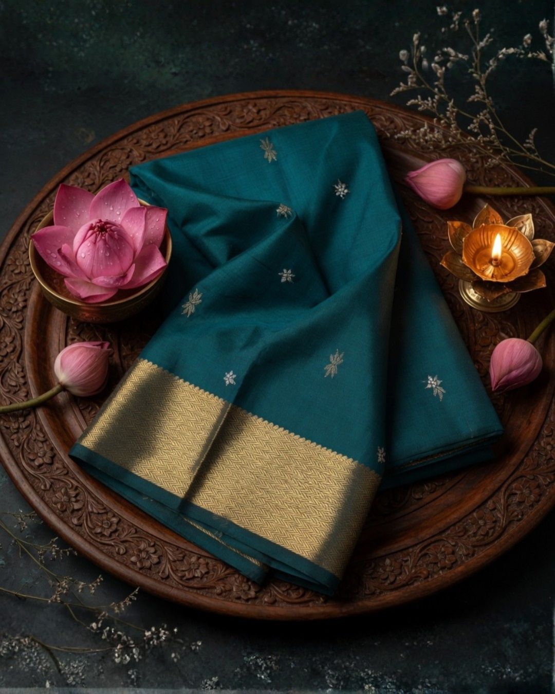 Mughal Mint Silk Saree