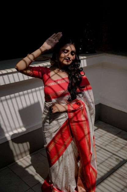 Elegant Comfort Organic Banarasi Lichi Silk Wedding Saree