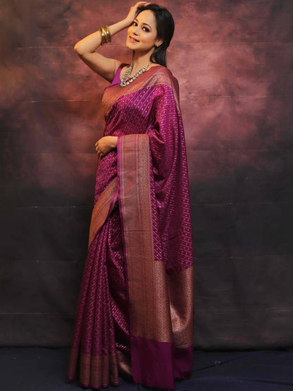 Premium Comfort Organic Banarasi Lichi Silk Wedding Saree