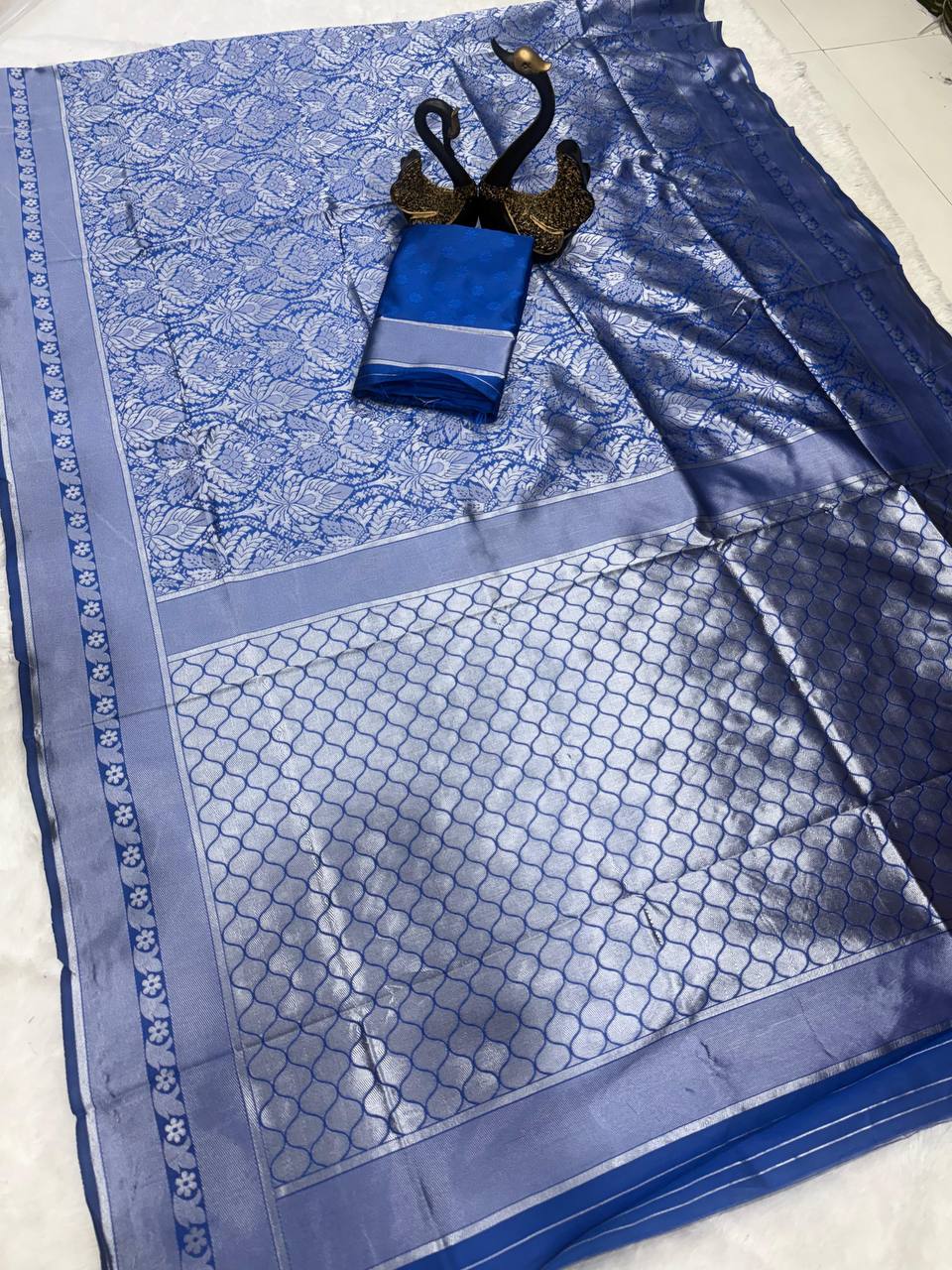 LuxeCraft Saree Designed in Organic Banarasi Lichi Silk