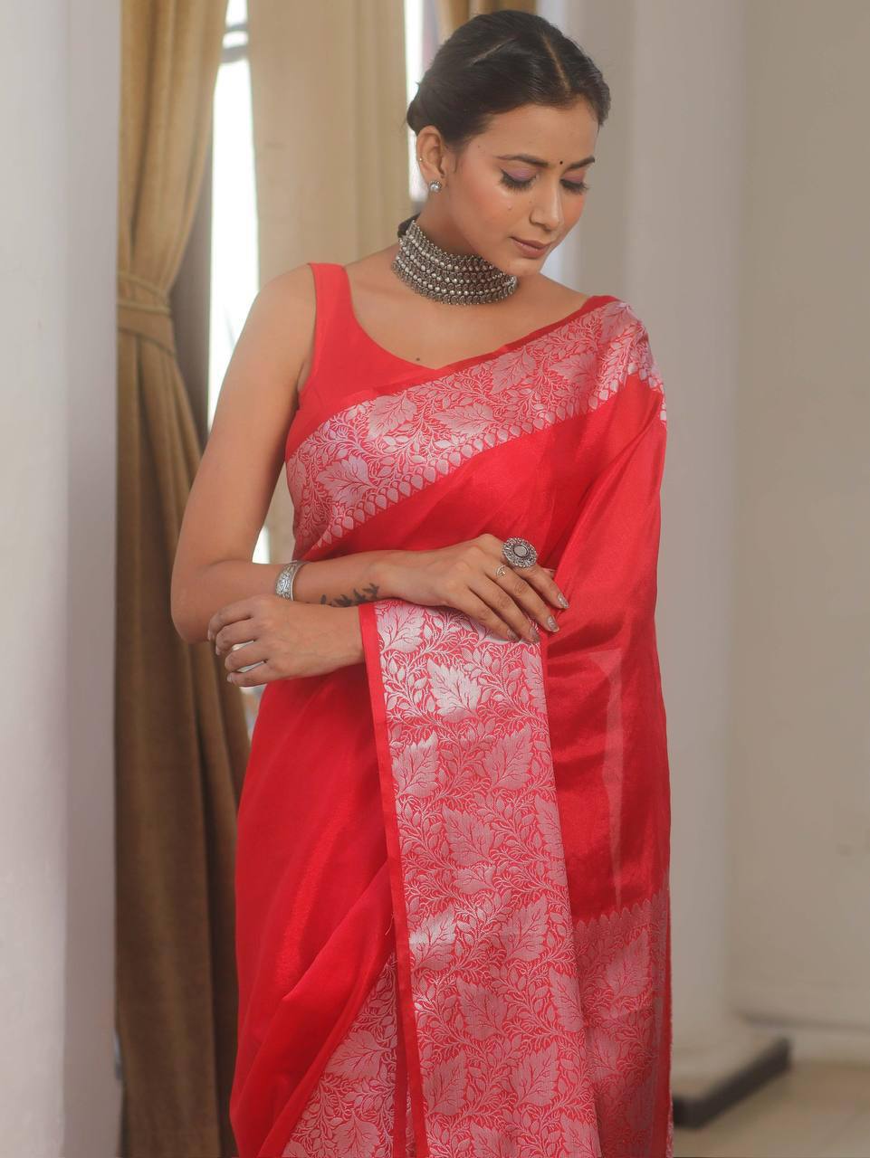 Timeless Banarasi Wedding Saree Featuring Organic Lichi Silk