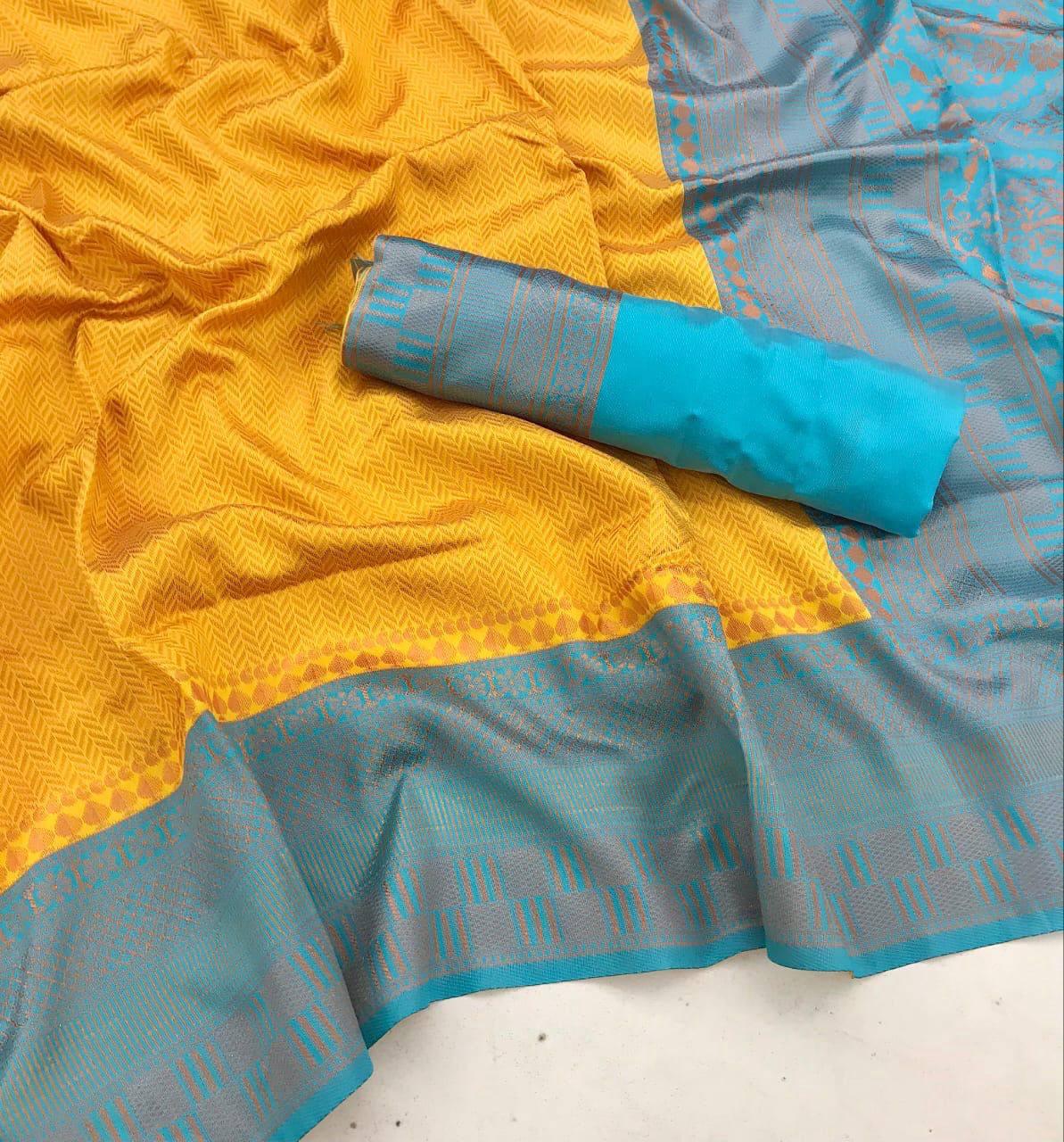 Elegant Banarasi Saree in Premium Lichi Silk – Comfortable &amp; Graceful Wedding Wear