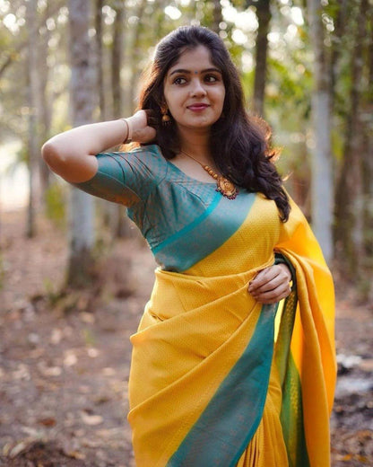 Elegant Banarasi Saree in Premium Lichi Silk – Comfortable &amp; Graceful Wedding Wear