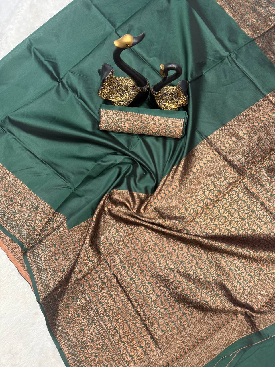 Feather Light Organic Banarasi Lichi Silk Wedding Saree