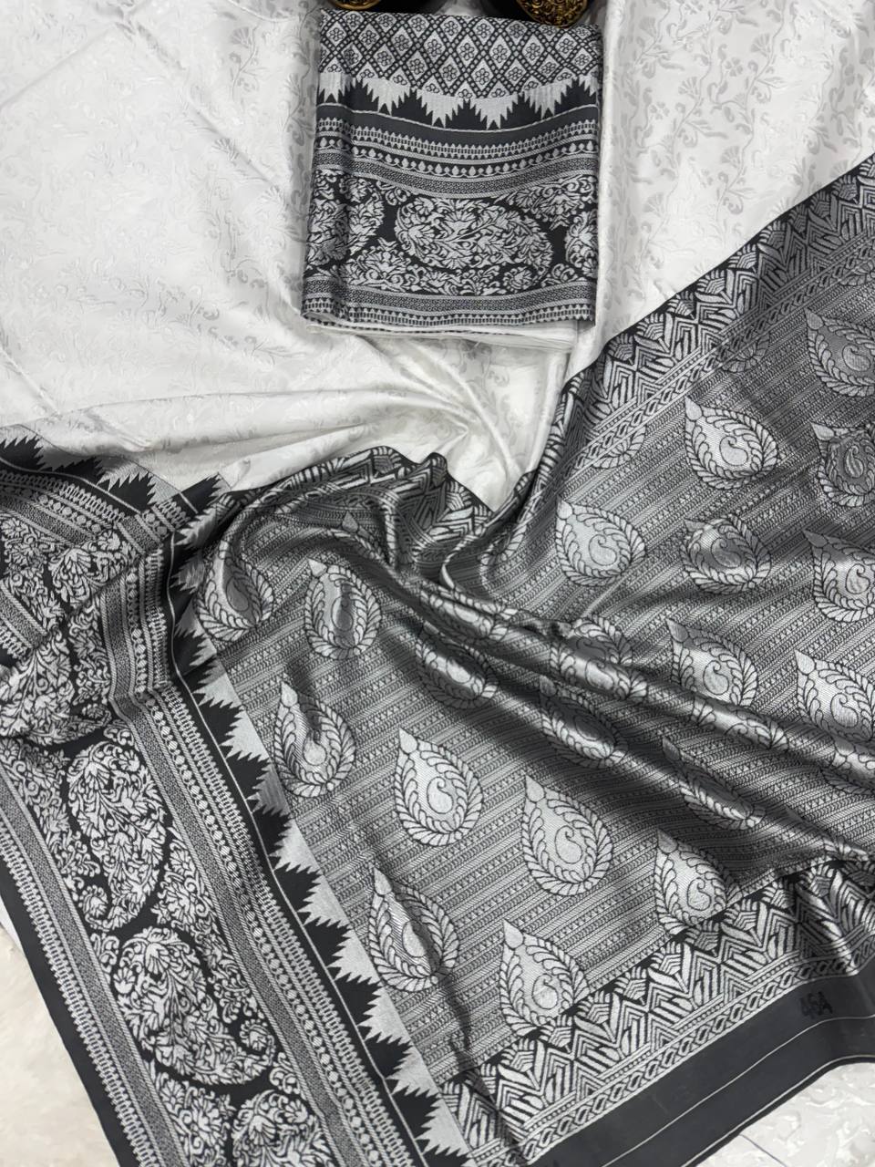 Rich Drape Organic Banarasi Lichi Silk Wedding Saree