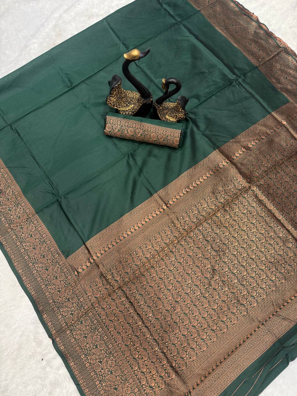 Feather Light Organic Banarasi Lichi Silk Wedding Saree