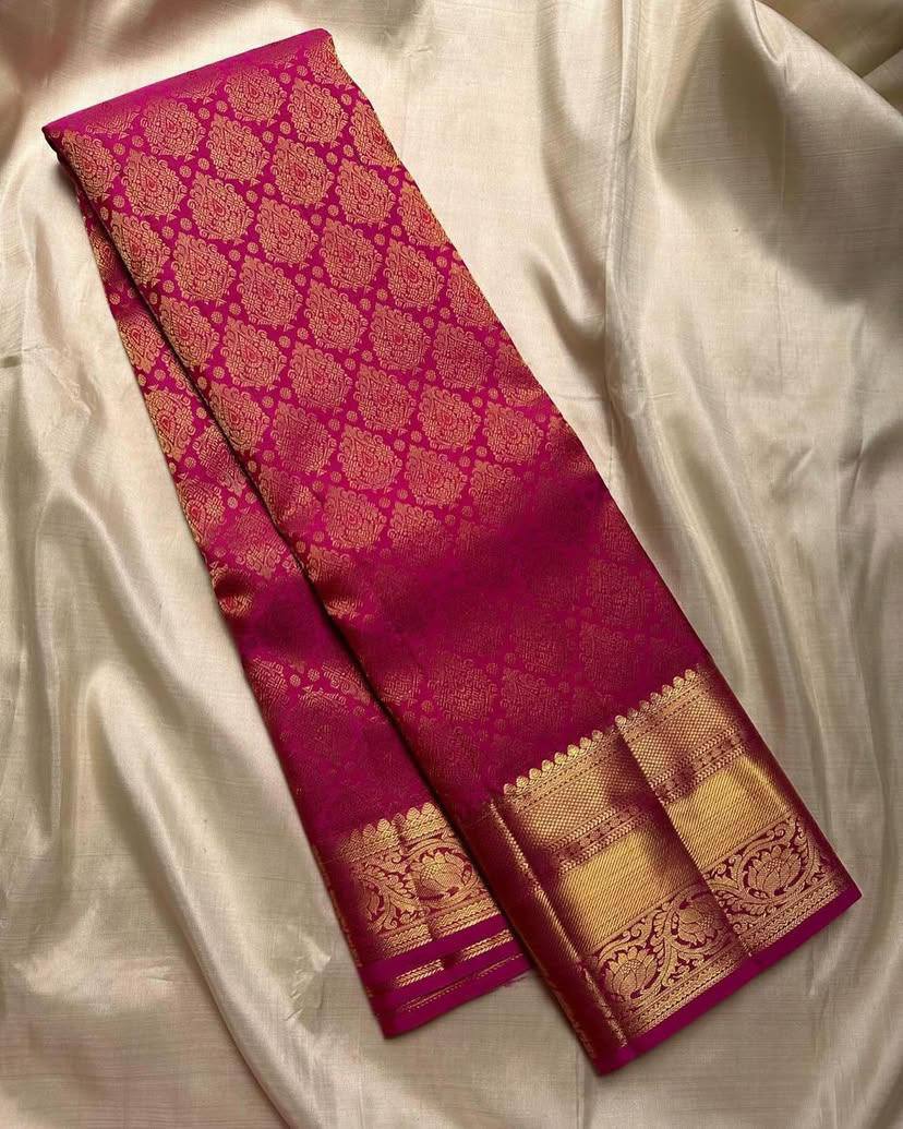 Classic Organic Banarasi Lichi Silk Wedding Saree