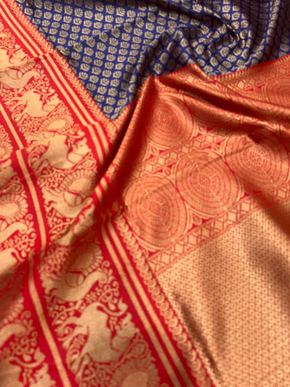 Lightweight Lichi Silk Banarasi Wedding Saree for Festive Wear