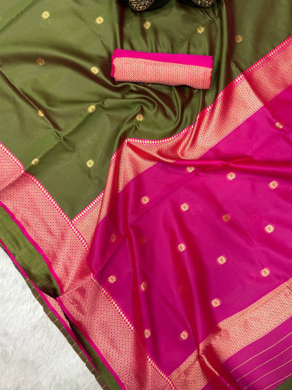 Comfort Touch Organic Banarasi Lichi Silk Wedding Saree