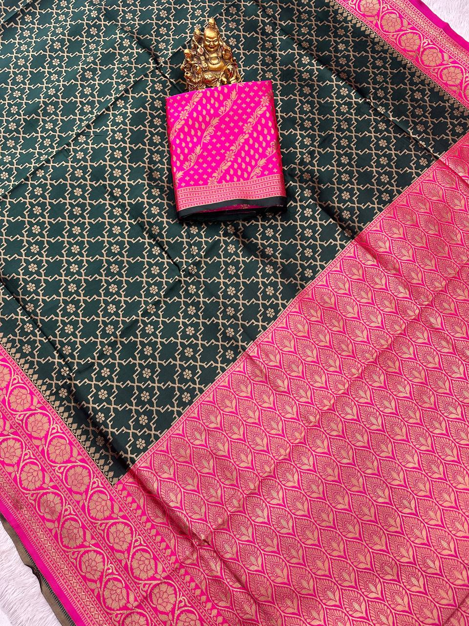Organic Banarasi Lichi Silk Wedding Saree – Rich &amp; Comfortable