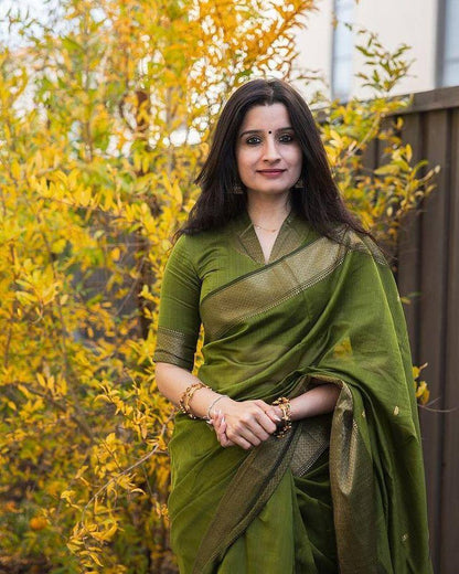 Elegant Comfort Organic Banarasi Lichi Silk Wedding Saree