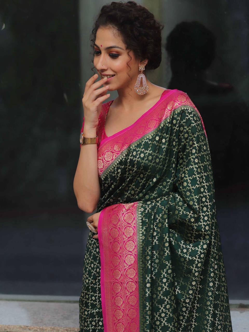 Organic Banarasi Lichi Silk Wedding Saree – Rich &amp; Comfortable