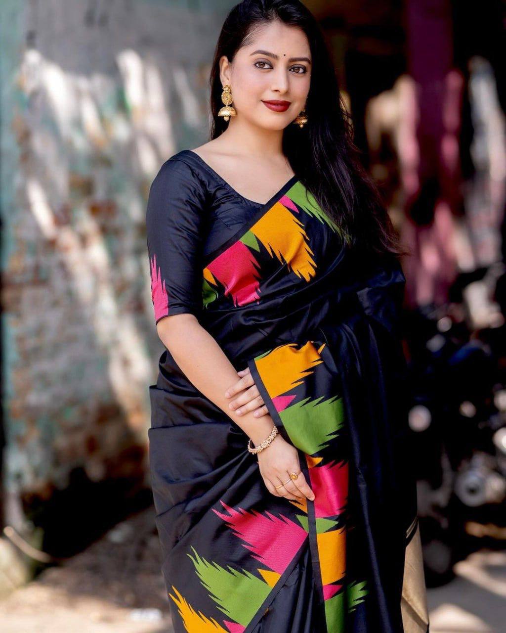 Ultra Light Organic Banarasi Lichi Silk Wedding Saree