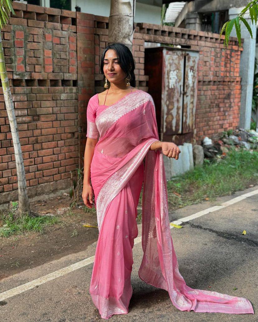 New Slab Weaving Lilan Soft Cotton Saree with Rich Blouse